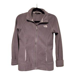 The North Face Jacket Women Size S/P Gray Long Sleeve Fleece Full Zip Outdoor